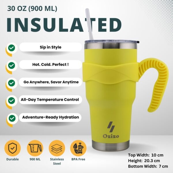 30 oz Insulated Mug With Straw